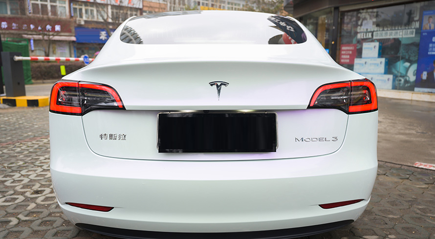 特斯拉model3 珍珠白改色3M改色膜(图8)