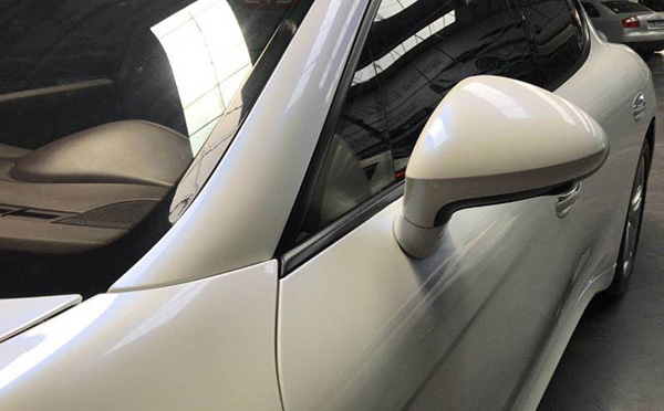 保时捷帕拉梅拉3M2080改色膜白变蓝W050案例(图4)
