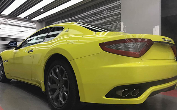 玛莎拉蒂GT亮黄车身3M2080改色膜案例(图5)