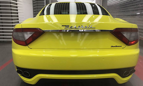 玛莎拉蒂GT亮黄车身3M2080改色膜案例(图6)