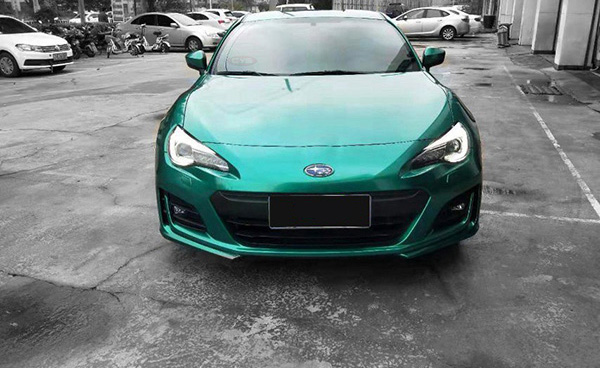 斯巴鲁BRZ3M2080改色膜金属祖母绿M60案例(图1)